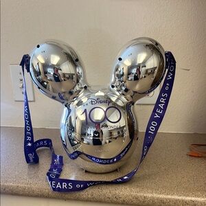 Disney Silver and Blue Metallic Popcorn Bucket